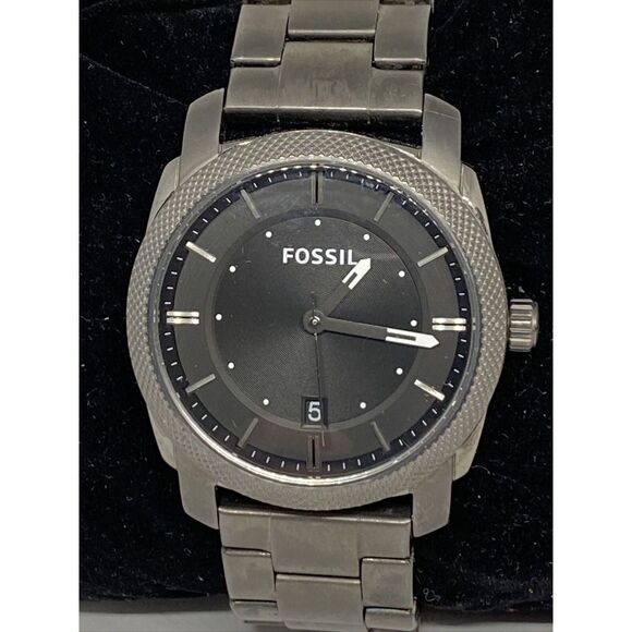 Fossil Machine FS4774 Men's Stainless Steel Analog Black Dial Quartz Watch LJ387 - Picture 2 of 12